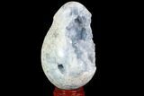 Crystal Filled Celestine (Celestite) Egg Geode - Madagascar #98826-2